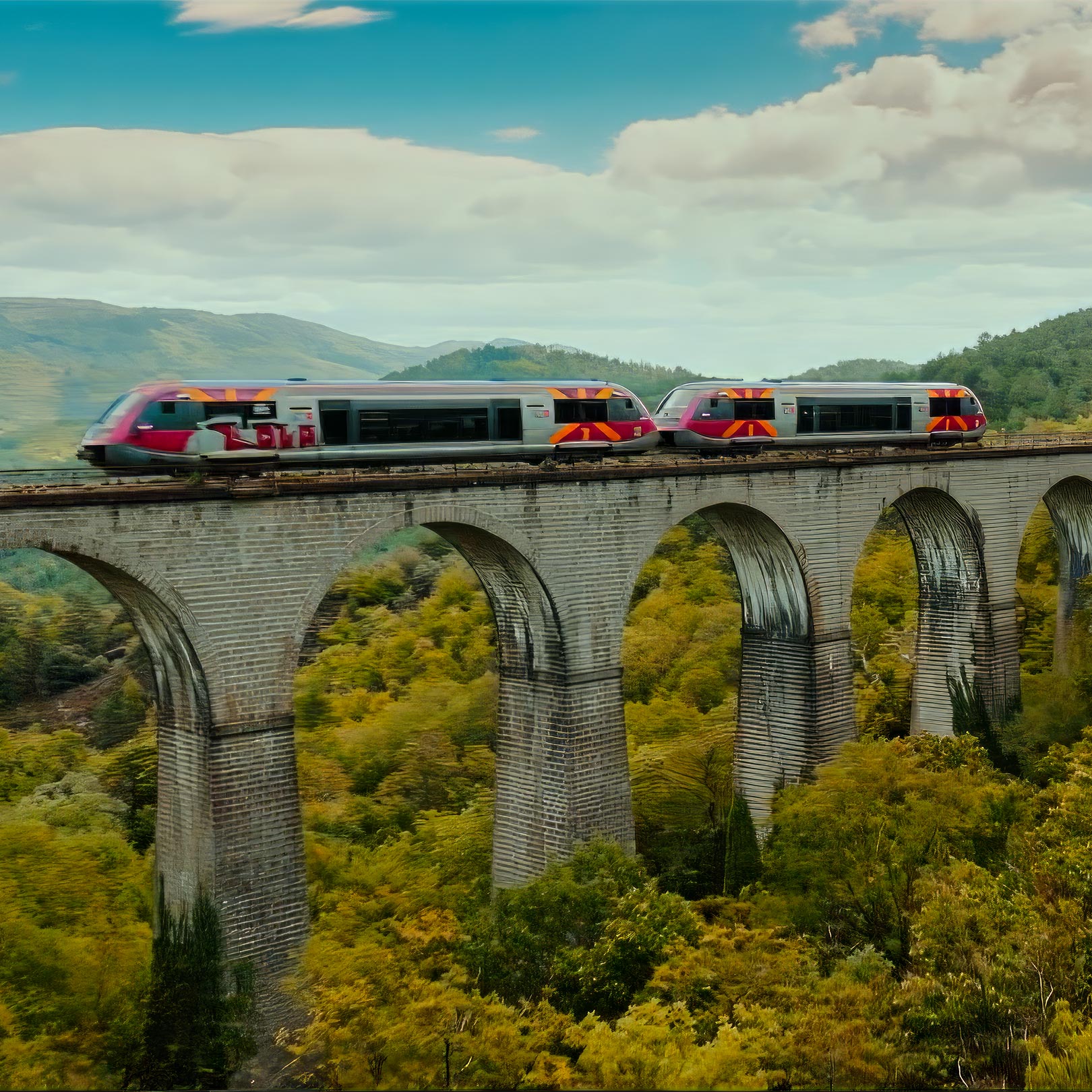 Voyage en train au milieu des montagnes et la foret, pour le client CRTL Occitanie de l'agence conseil en communication Les Dissidents