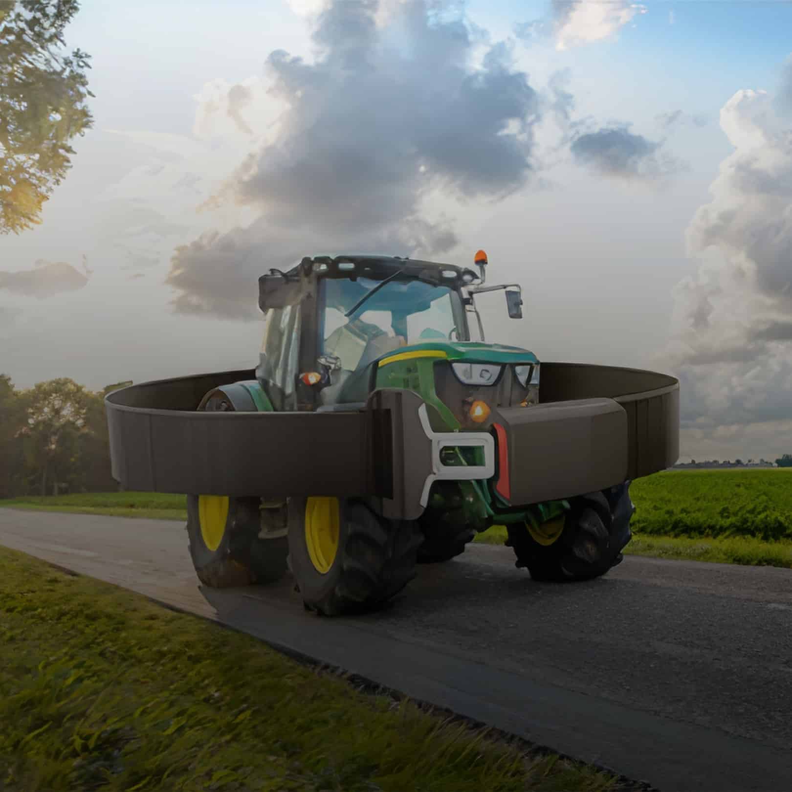 Tracteur doté d'une ceinture de sécurité protégeant les agriculteurs, la MSA un client du pôle MIND by Les Dissidents